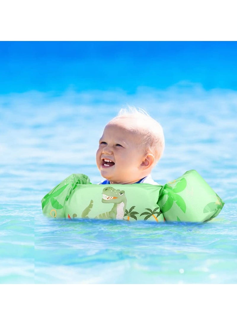Mr. Penda Baby Pool Float Fit 30-55 Lbs, Kids Swimming Float with Arm Water Wings, Fun Ride-On Raft Pool Baby Beach Supplies for 2-6 Years Old Boy Girl (Green Dinosaur)  - Image 5