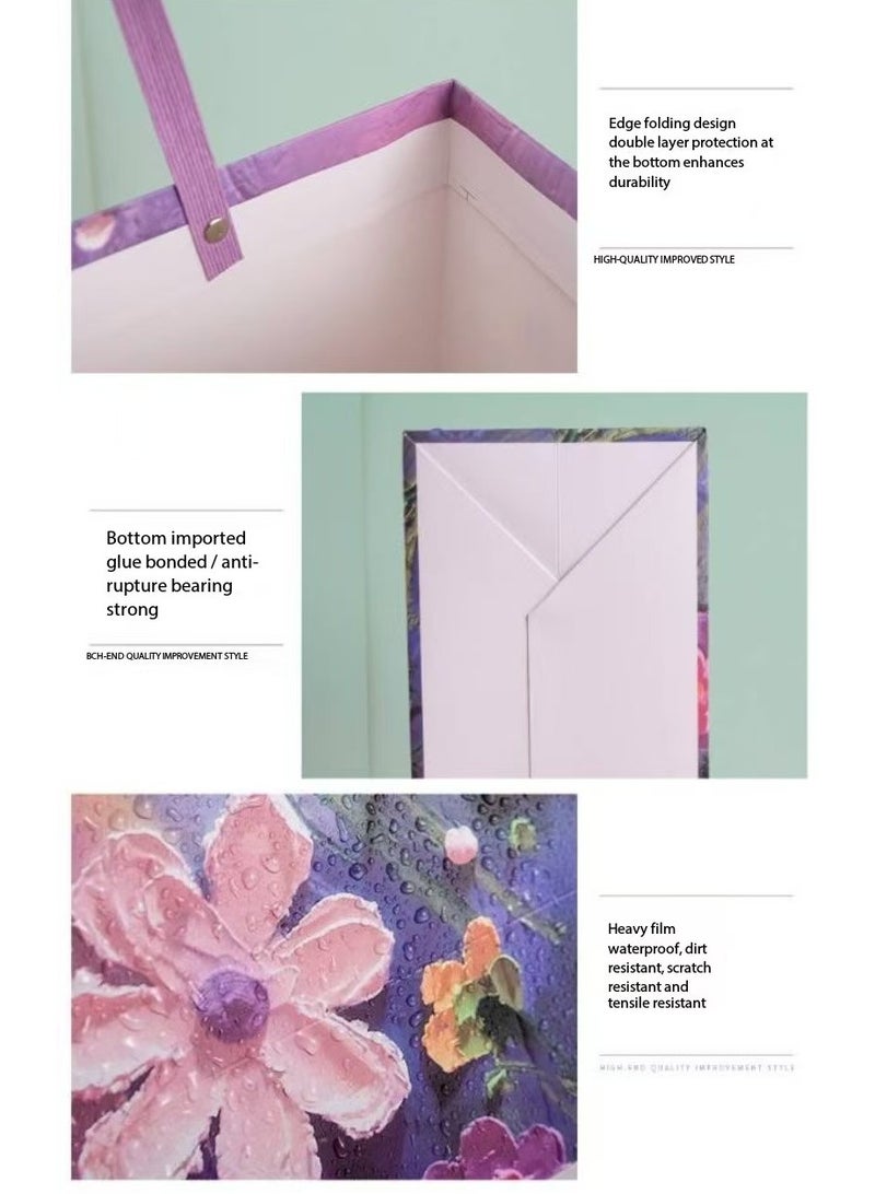 DELGREEN Color Gift Bag with Handle, Oil Painting Gift Paper Bags Medium Size Small Gift Bags Birthday Craft Paper Gift Bags for Presents,Birthdays, Mother's Day,Weddings, Party（35*32*15cm） - Image 5