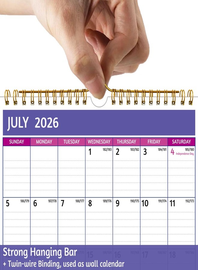 تقويم حائط 2026-2027 - ساري حتى يونيو 2027، تقويم شهري 18 شهرًا، 8.5 × 11 بوصة، تقويم صغير عمودي لعام 2026، مربعات مسطرة، ورق سميك، العطلات، قائمة المهام والملاحظات، مثالي للتخطيط - Image 5