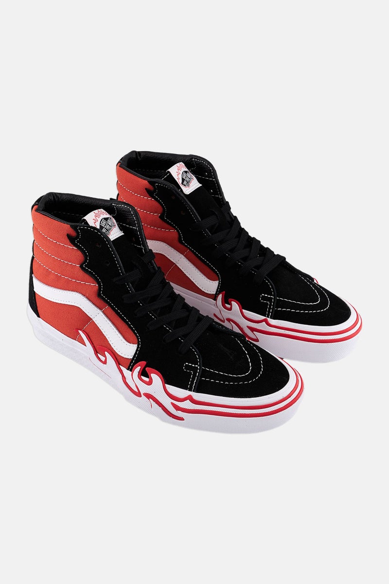 VANS Women Sk8-Hi Flame Lace Up Skate Shoes, Black - Image 1