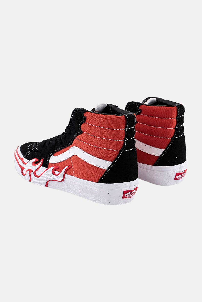 VANS Women Sk8-Hi Flame Lace Up Skate Shoes, Black - Image 3