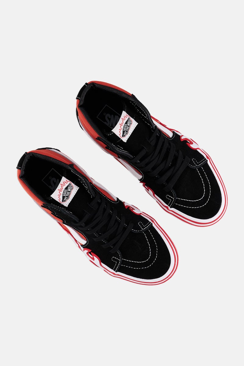 VANS Women Sk8-Hi Flame Lace Up Skate Shoes, Black - Image 2