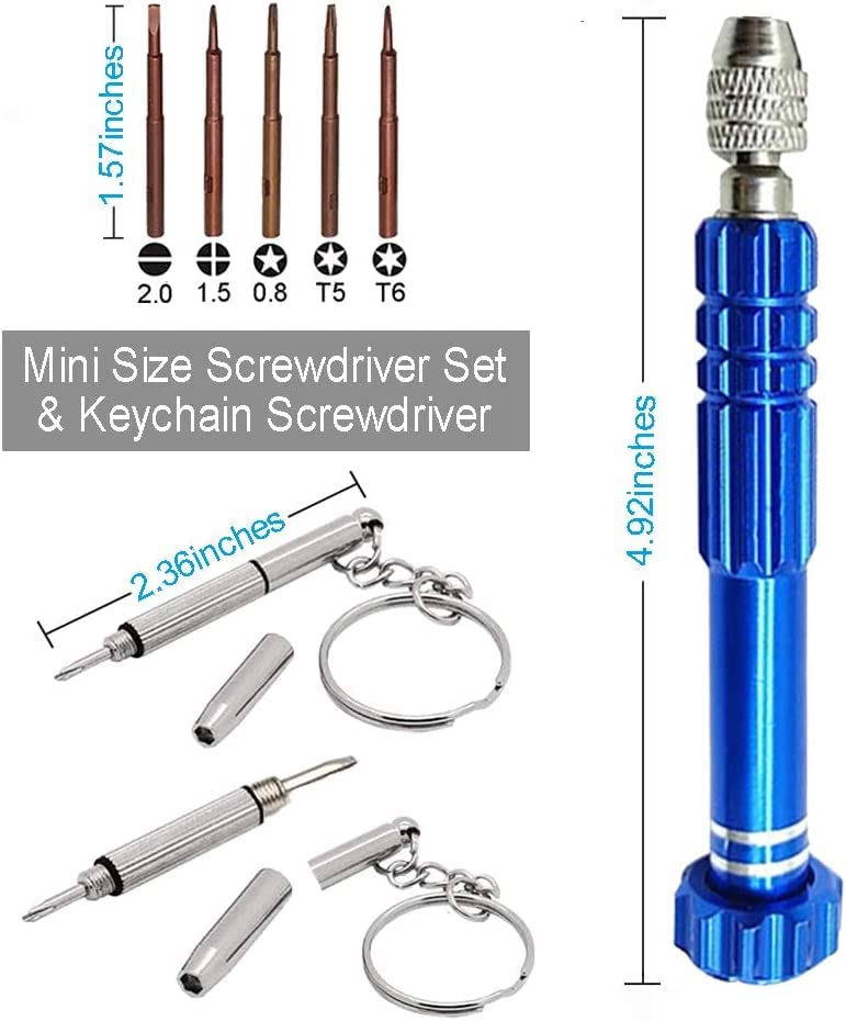 AEC Eyeglasses Screwdriver Set, 6 in1 Multi-function Eyeglass Repair Small Screwdriver Kit, Mini Magnetic Screwdriver Tool Sets (Blue) - Image 5