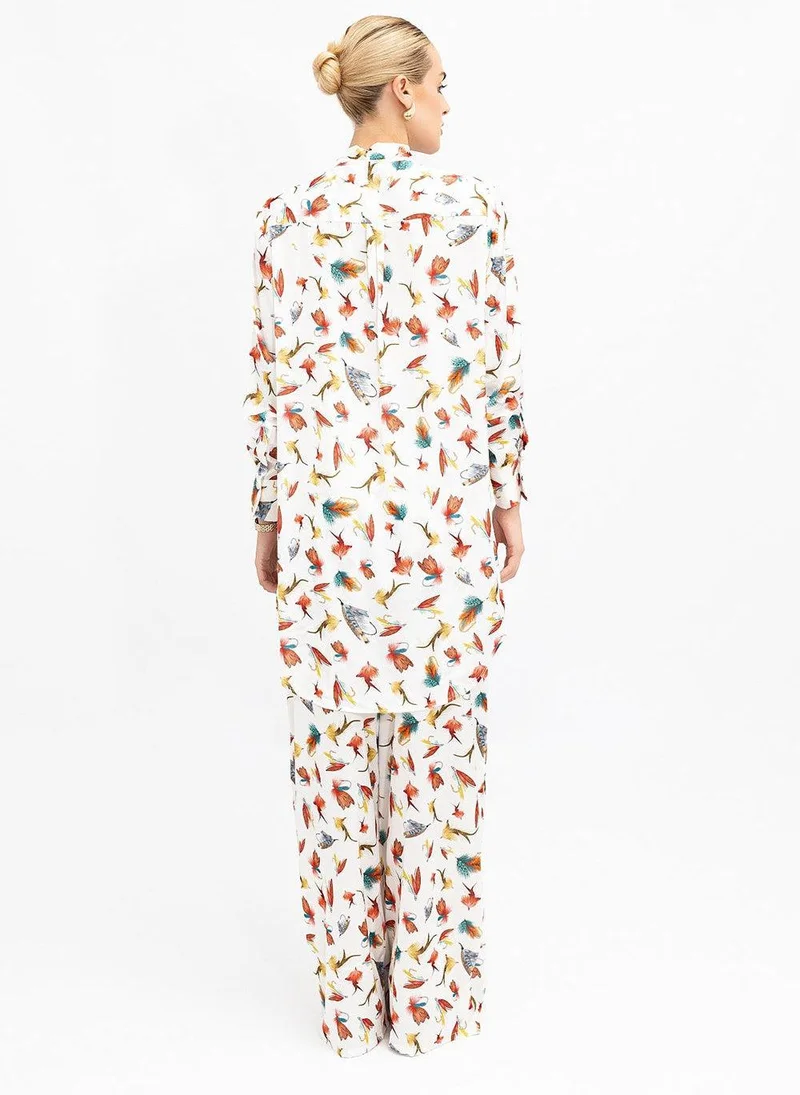 جانارا جونز Fishing Flies Satin Sahara Trousers