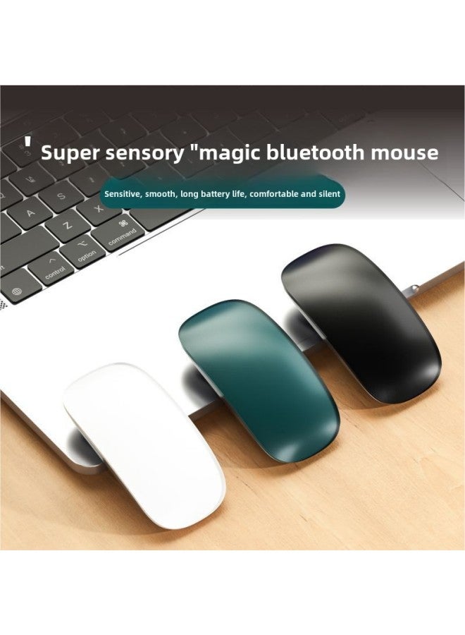 Direct Supply For Apple Huawei Bluetooth Dual-mode 5.0 Mute Touch Wonderful Control 2.4g Charging Mouse Cross-border-Color:Bluetooth Battery Model Touch White  - Image 3