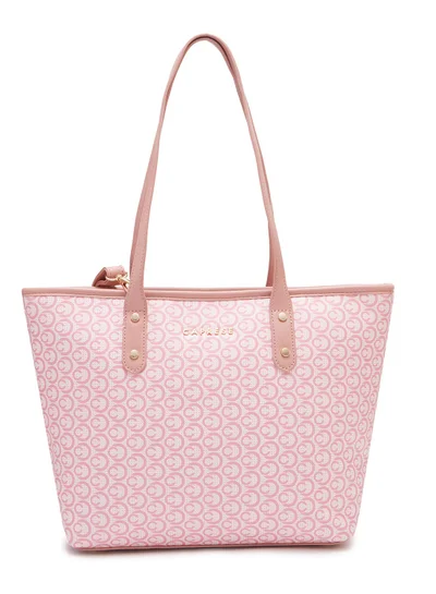 CAPRESE Caprese Callie Printed Dark Pink Faux Leather Large Tote Handbag
