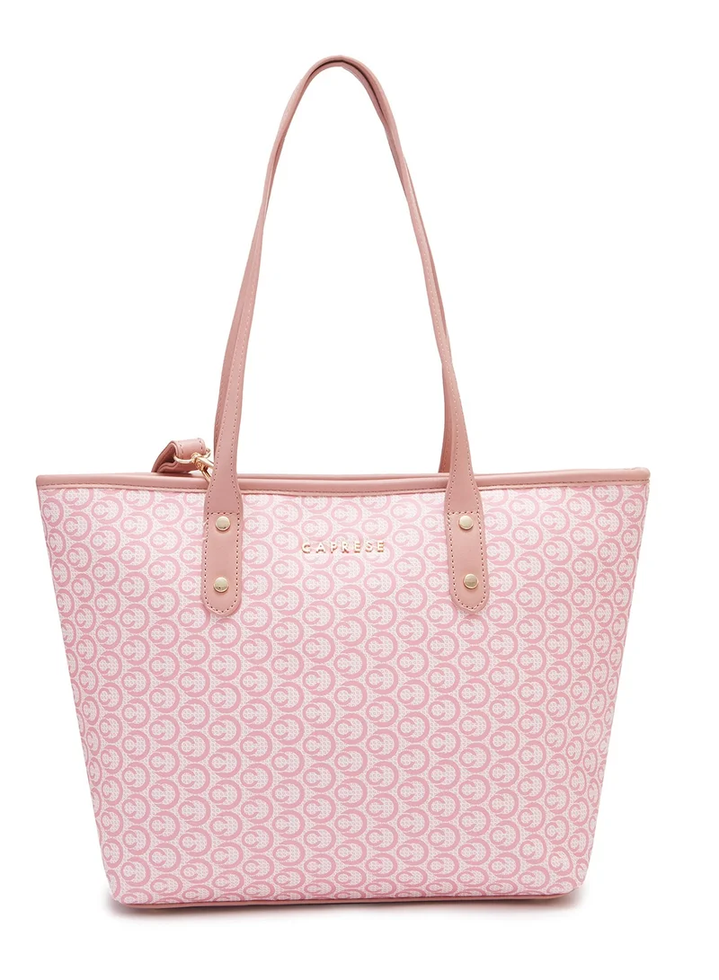 CAPRESE Caprese Callie Printed Dark Pink Faux Leather Large Tote Handbag