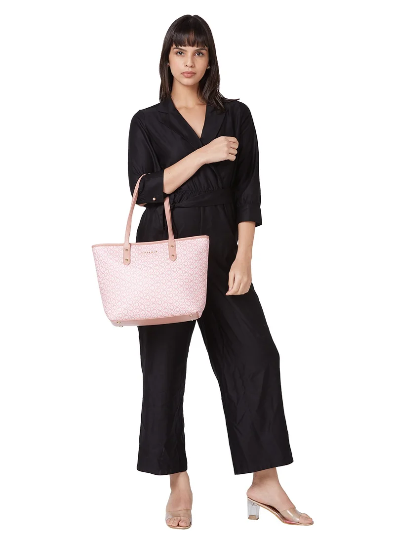 CAPRESE Caprese Callie Printed Dark Pink Faux Leather Large Tote Handbag
