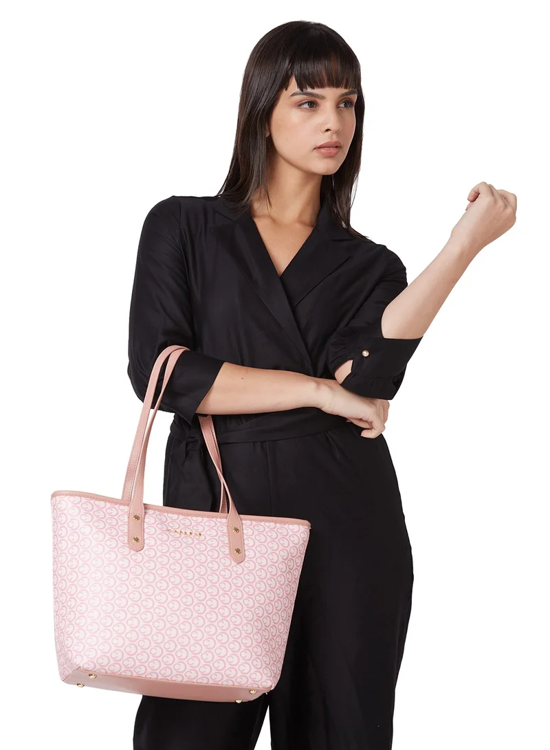CAPRESE Caprese Callie Printed Dark Pink Faux Leather Large Tote Handbag