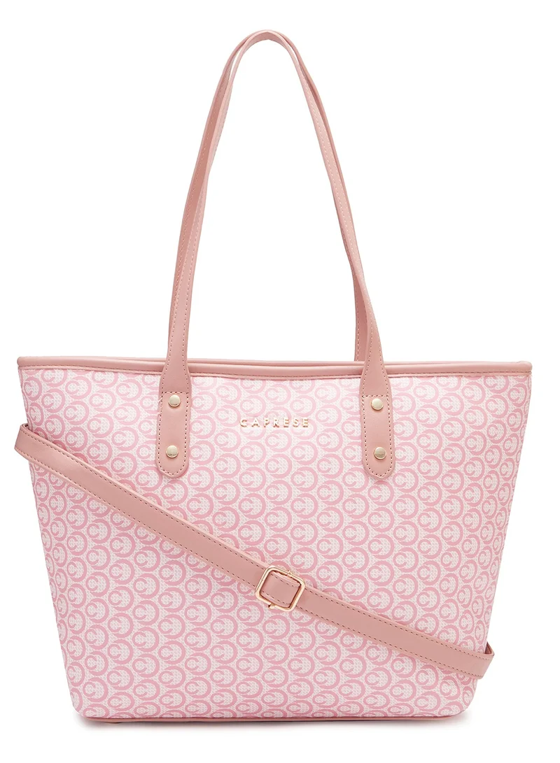 CAPRESE Caprese Callie Printed Dark Pink Faux Leather Large Tote Handbag