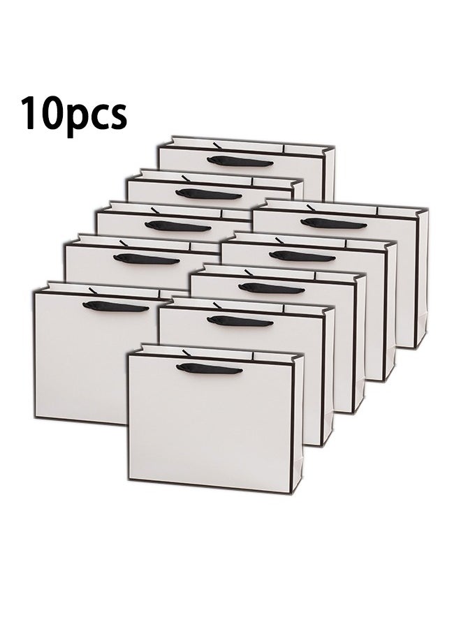 Zeemey 10 Pieces Party Favor Bags,Shopping Bag,Party Bags For Kids, supplies Snack candy Gift Bag Food Bags,Bags For Birthday Wedding Celebrations Party Favors 27*21*8（White）  - Image 1