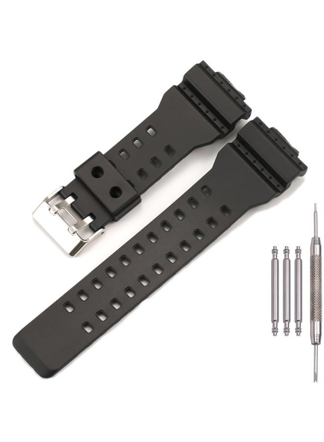 MCXGL 16mm Replacement Rubber Resin Strap for casio G-Shock GA100 GA110 GA120 GD100 G8900 Men's Watch Band - Image 1