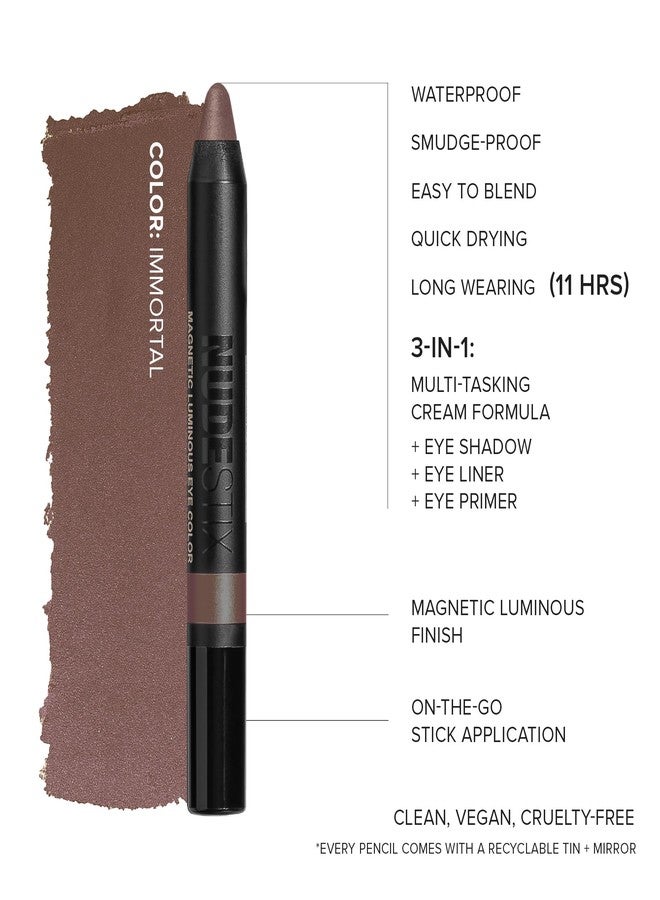 نوديستكس قلم تلوين العيون المغناطيسي اللامع من نودستيكس، ظلال عيون + كحل + برايمر للجفون + قلم إضاءة، مكياج كريمي بلمسة نهائية ساتانية، يدوم طويلاً، مقاوم للماء، اللون: إيمورتال - Image 5