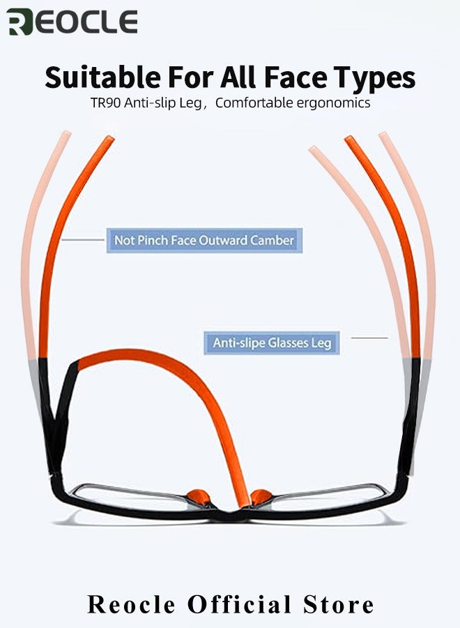 REOCLE Sports Reading Glasses HD Anti-blue Light Progressive Multi-focus Reading Glasses for Both Distance and Near Use  - Image 3