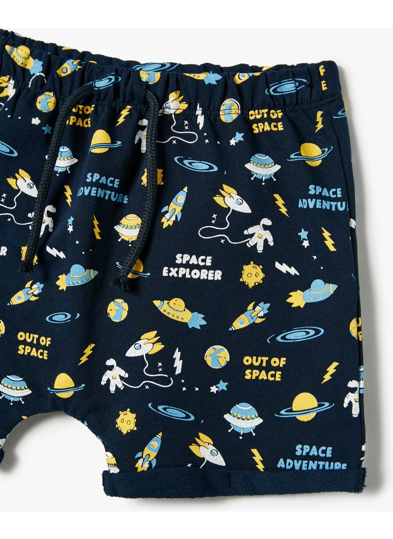 كوتون Shorts Space Themed Printed Cotton