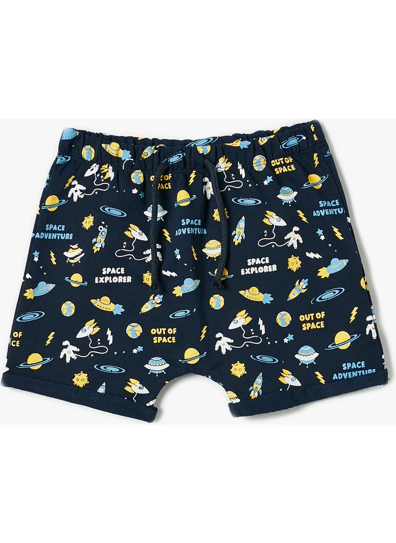 كوتون Shorts Space Themed Printed Cotton