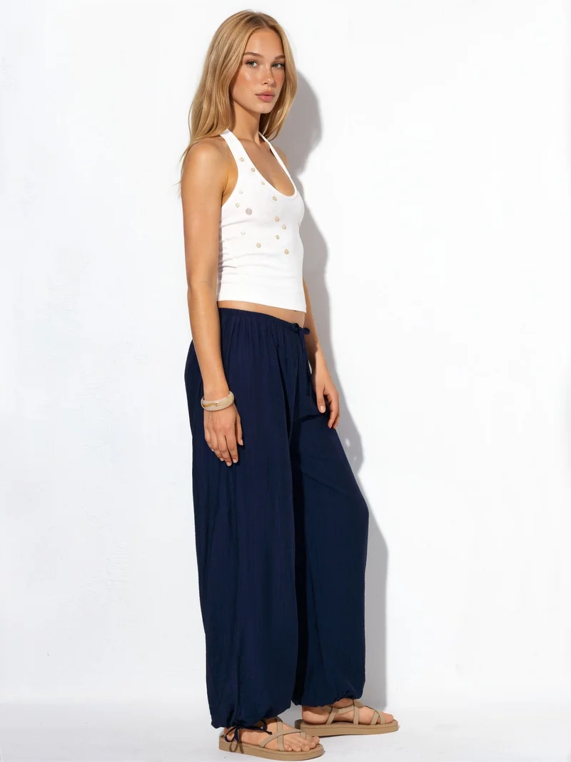 Busem BUSEM Elastic Waist Pants with Tie Detail