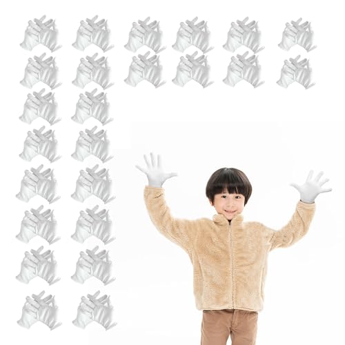 FSUHHIAD 24 Pairs Eczema Gloves for Kids 110 Years Old Eczema Sleeves Moisturizing Gloves White Cotton Gloves Washable Reusable Overnight Dry Hands for Children - Image 2