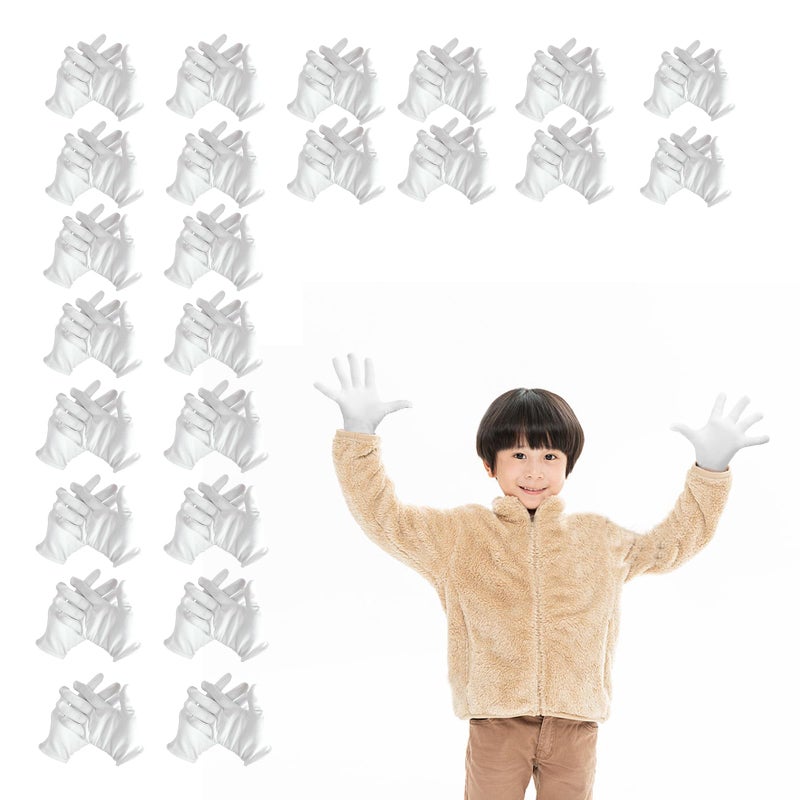 FSUHHIAD 24 Pairs Eczema Gloves for Kids 110 Years Old Eczema Sleeves Moisturizing Gloves White Cotton Gloves Washable Reusable Overnight Dry Hands for Children - Image 3