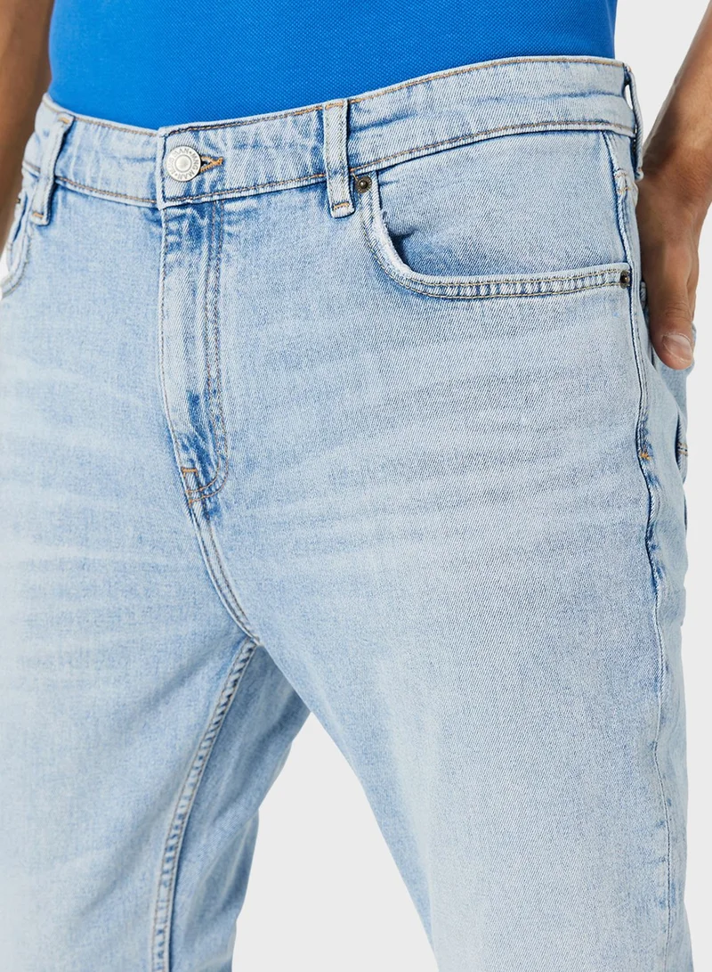 Mango Man Light Wash Tapered Fit Jeans