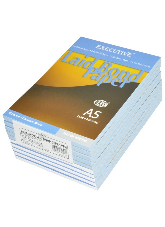 FIS Executive Laid Bond Paper A5, Ocean Blue 50-Sheets 10-Piece - FSPDEX50OBL  - Image 1