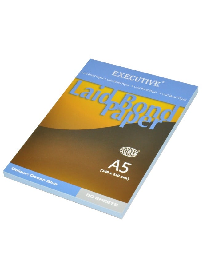 FIS Executive Laid Bond Paper A5, Ocean Blue 50-Sheets 10-Piece - FSPDEX50OBL  - Image 3