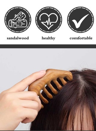 Natural wood scalp massage comb with wide teeth - R70 - view 2