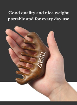 Natural wood scalp massage comb with wide teeth - R70 - view 3