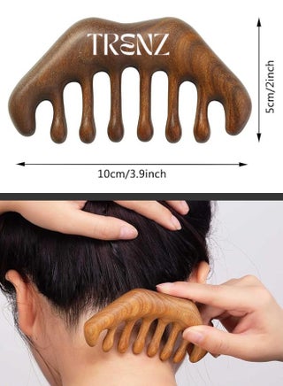 Natural wood scalp massage comb with wide teeth - R70 - view 4