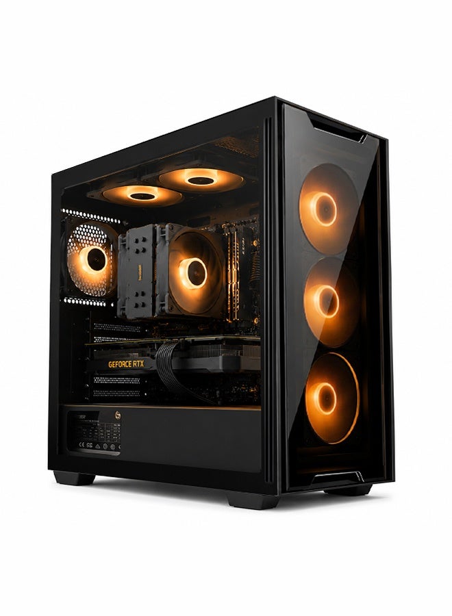 GASIN Vega Pro Max Gaming PC, Intel Core i5-12400F, NVIDIA GeForce RTX 5060 8GB, 32GB DDR4 RAM, 1TB NVMe M.2 SSD, Wi-Fi & Bluetooth, 4 ARGB Fans, Windows 11 Pro black - Image 1