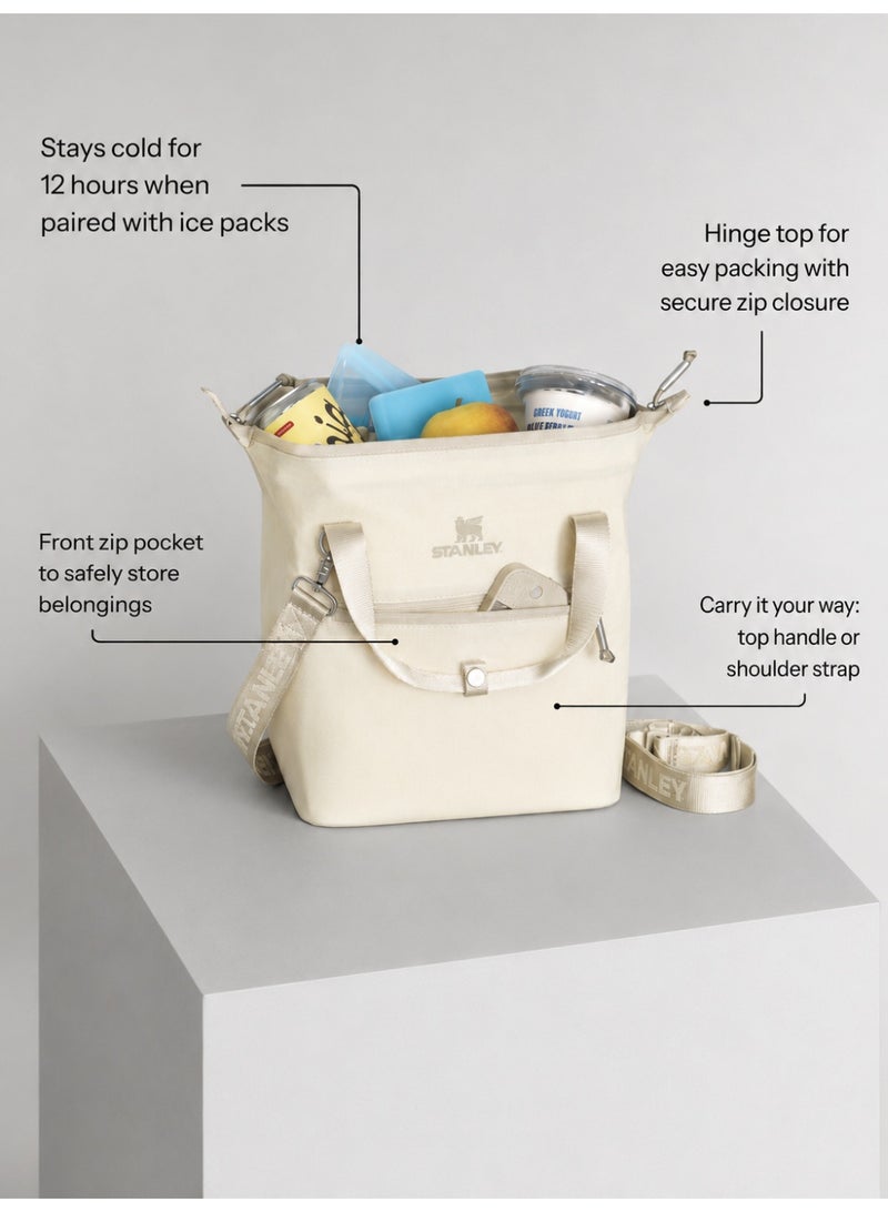Stanley All Day Julienne Mini Cooler Bag & Insulated Lunch Tote | 7.4 QT (10 Can) Portable Soft Cooler with Leak-Proof Liner, Cream - Image 4
