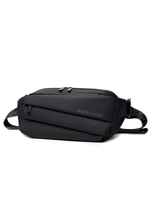 حقيبة الخصر لممارسة الرياضة والسفر والمشي لمسافات طويلة ، وحقيبة محفظة نقود للهاتف للرجال ، أسود