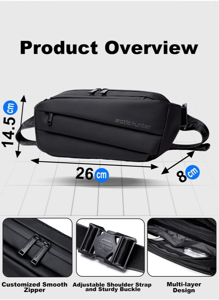 ARCTIC HUNTER Waist Belt Bag Waistpack for Sports Workout Traveling Running Hiking Wallets Money Pack Phone Bag for Men,Black  - Image 3