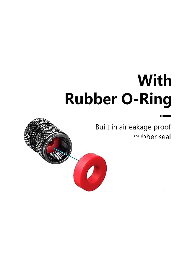 S-TOP Tire Valve Stem Cap for GMC Metal Tire Stem Cover with Belt O-Ring Air caps Sports Accessories 4 Pieces (Black) - Image 2