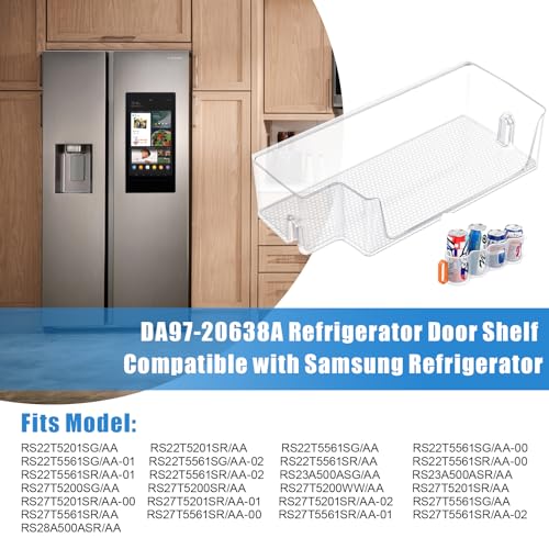 Alvar UPGRADED DA97-20638A DA63-09687A Refrigerator Door Bin Compatible with Samsung Refrigerator Door Shelf Replacement RS27T5200SR Samsung Fridge Door Shelves PS16556766 RS27T5200SG RS27T5561SR RS27T5201 - Image 5