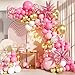 LANGASQUE Pink White Gold Balloon Garland Arch Kit 140Pcs Hot Pastel Pink Gold White Confetti Balloons With Stars for Birthday Wedding Birdal Shower Gender Reveal Graduation Party Decorations - Image 2