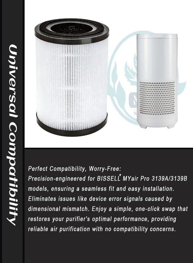 فلتر بديل 3139A متوافق مع أجهزة تنقية الهواء BISSELL MYair Pro 3139A و3139B، رقم القطعة 3069 (فلاتر بديلة 3 في 1)، غير متوافق مع الموديلات 2780A و2780 و27809 و2905A و3179A، عبوة من قطعتين - Image 3