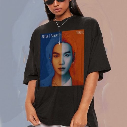 Generic Kpop BTS SUGA AgustD Concert Tee Women 2 black - Image 1