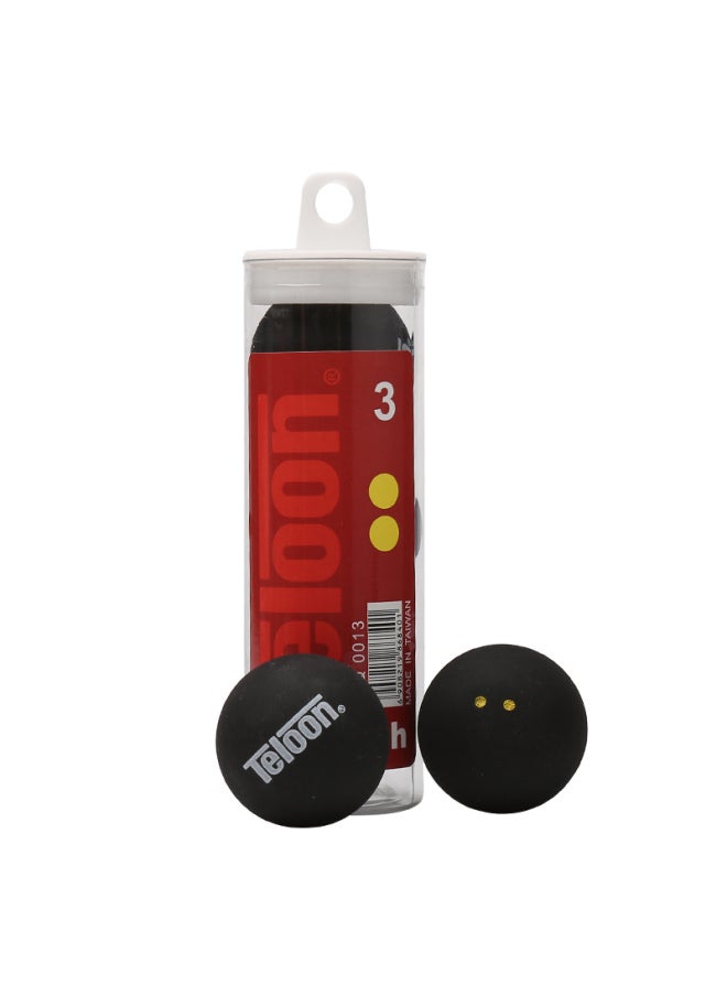 Teloon Teloon Professional Squash Ball For Competition, Double Yellow Spot (professional Slow Speed) Tdy001  - Image 1
