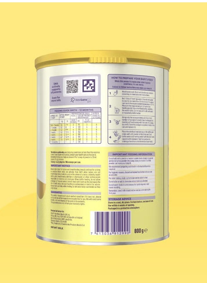 SMA First Infant Milk Powder Stage1 From Birth 800g - Image 2