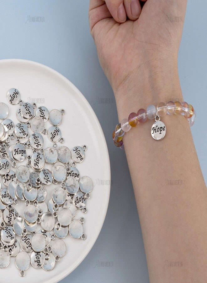 AUEAR, 100 Pack Hope Charms Pendants Inspirational Message Charms Hope Charm for Jewelry Making DIY Crafts - Image 5