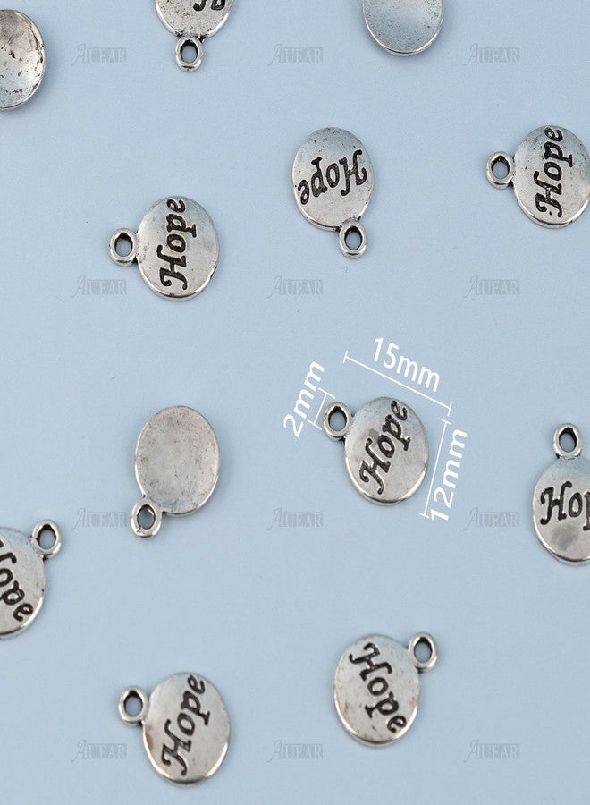 AUEAR, 100 Pack Hope Charms Pendants Inspirational Message Charms Hope Charm for Jewelry Making DIY Crafts - Image 2