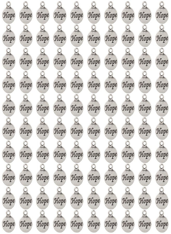 AUEAR, 100 Pack Hope Charms Pendants Inspirational Message Charms Hope Charm for Jewelry Making DIY Crafts - Image 1