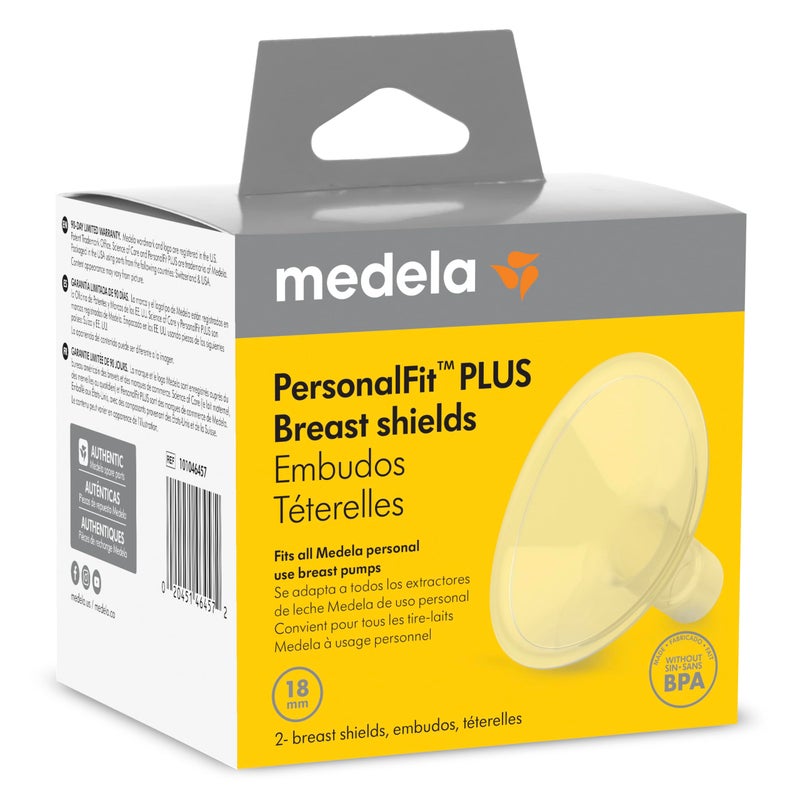 Medela درع الثدي ميدلا بيرسونال فيت بلس، عبوة 2 من فوهات مضخة الثدي 18 مم - Image 4