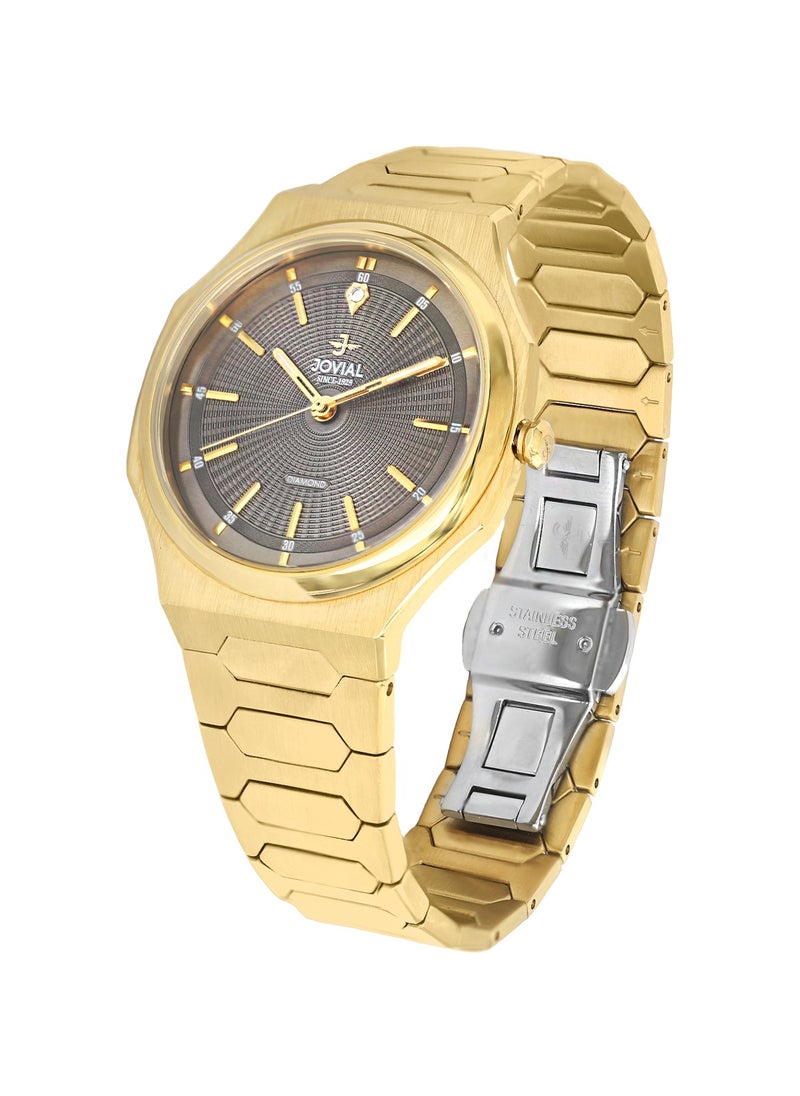 Jovial JOVIAL 1544LGMQ02DE Women's Stainless Steel Band Watch, With Diamond, 30mm, Grey Dial  - Image 2