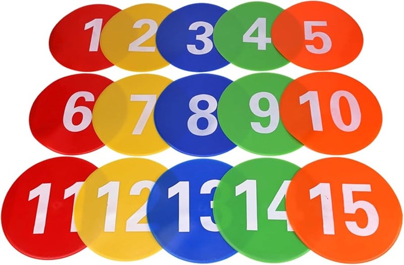 Colorful Numbered Floor Spots Markers For Fitness Agility Training Sports Field Court - Image 2