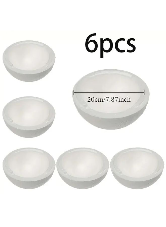 6 Pcs Large White Polystyrene Foam Balls Hollow Dome Design For Crafts Decor - Image 5