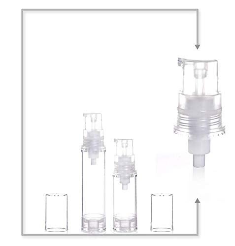 Elandy 12Pcs Portable Empty Refillable Clear Plastic Airless Vacuum Pump Bottle Cosmetic Make-up Cream Lotion Sample Packing Toiletries Liquid Storage Container Vial Jars(10ml/0.34oz) - Image 4