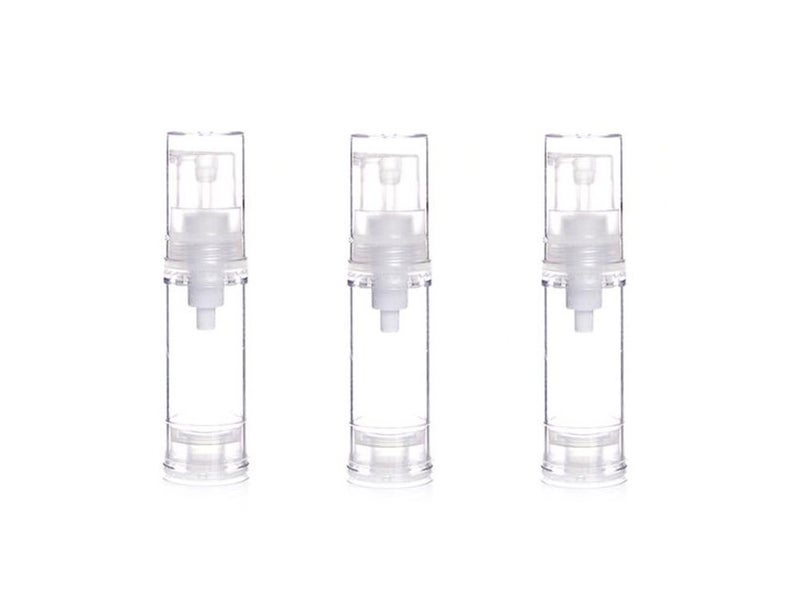 Elandy 12Pcs Portable Empty Refillable Clear Plastic Airless Vacuum Pump Bottle Cosmetic Make-up Cream Lotion Sample Packing Toiletries Liquid Storage Container Vial Jars(10ml/0.34oz) - Image 2