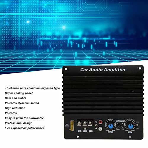 Bewinner 12V Car Amplifier Board 1000W High Power Audio Amplifier Amp Board for Vehicle, Aluminum Alloy Subwoofer Plate with Heat Dissipation Panel, Ultra Thin Design Easy Installation - Image 2